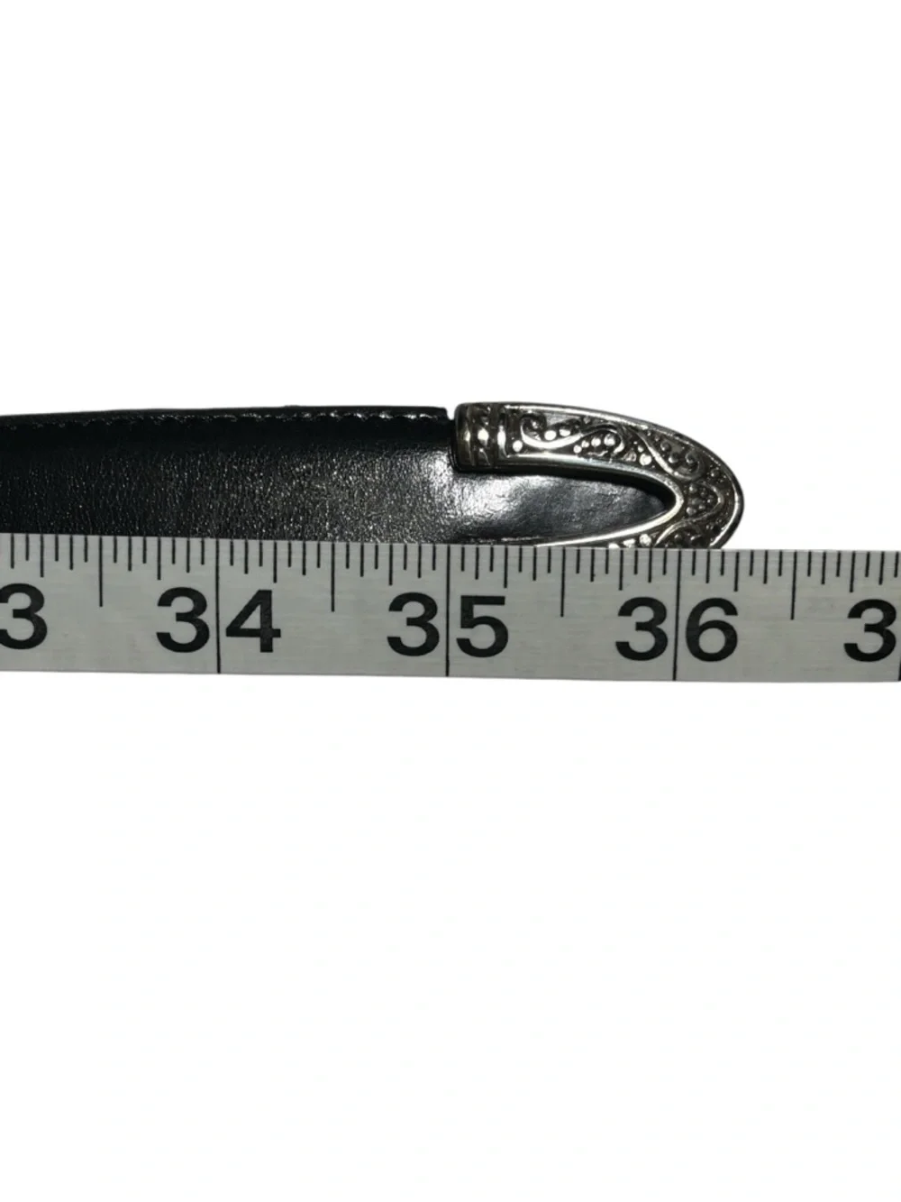 Brighton Black Leather Belt Size 30 Medium Silver Hardware Western Rodeo Unisex